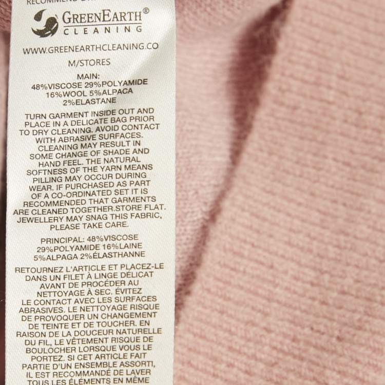 Pre Owned Self-Portrait Pink Knit Crystal Embellished Cardigan M 