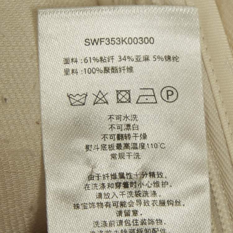 Pre Owned بلايسوت سيلف بورتريه قشدي مزيج الكتان مقاس متوسط