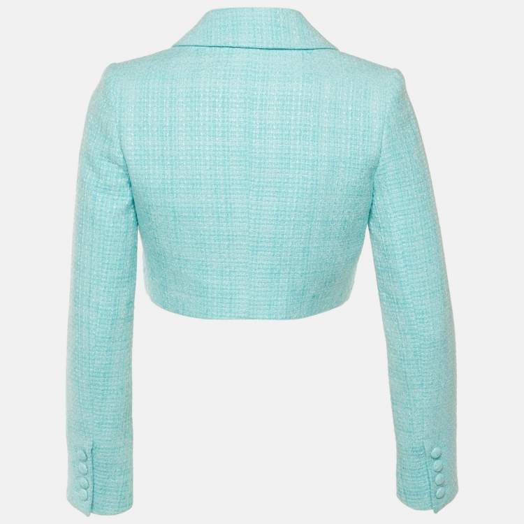 مملوكة مسبقًا Self-Portrait Blue Boucle Cropped Jacket S