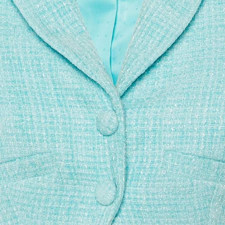 مملوكة مسبقًا Self-Portrait Blue Boucle Cropped Jacket S