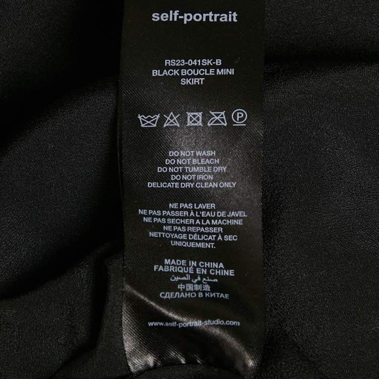 Pre Owned Self-Portrait Black Lurex Tweed Cropped Jacket & Mini Skirt Set S