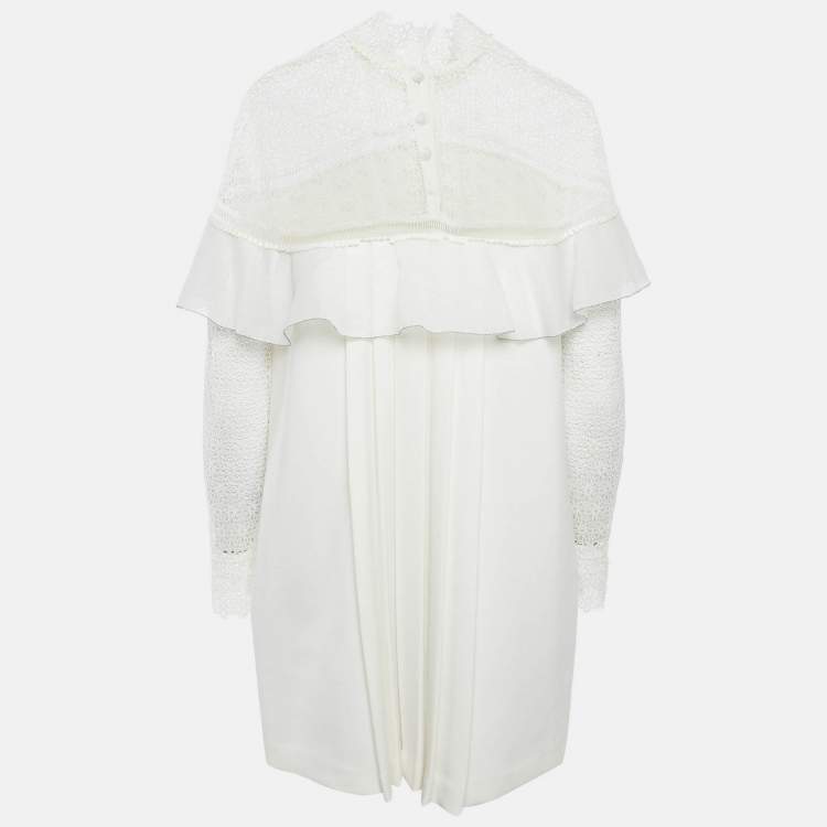 Pre Owned Self-Portrait Lace Trim Jersey Short DressM