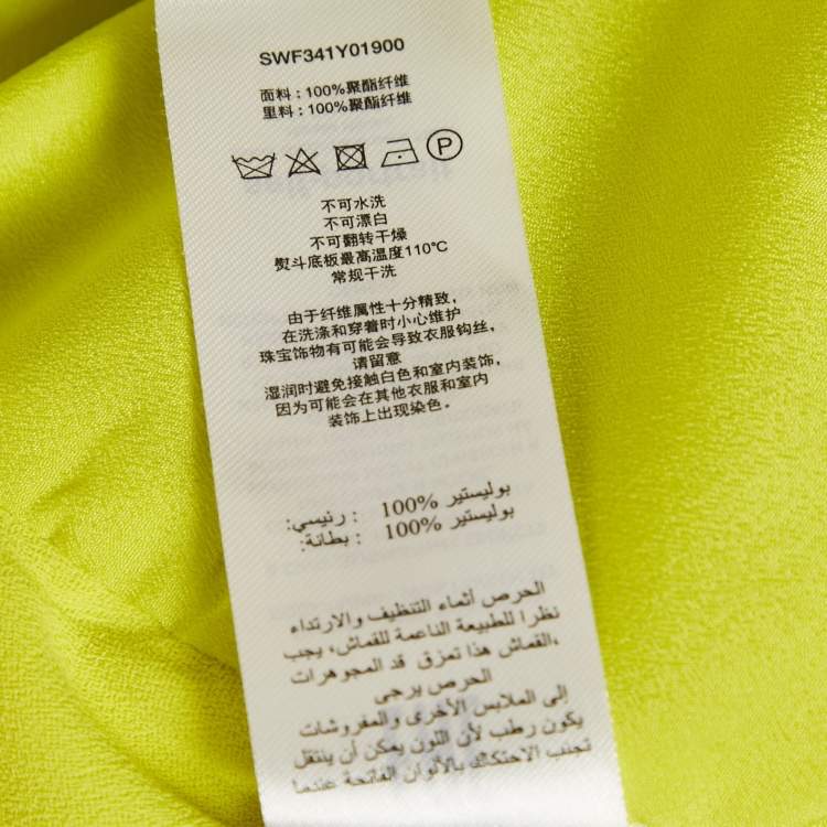 Pre Owned Self-Portrait Green Crepe Ruche Midi Dress S