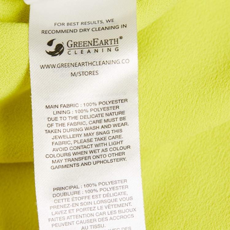 Pre Owned Self-Portrait Green Crepe Ruche Midi Dress S