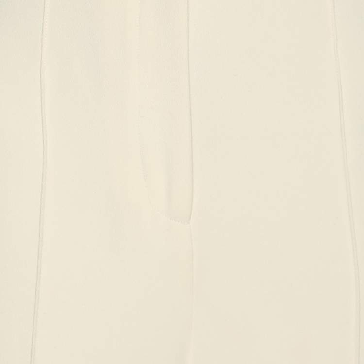 مملوكة مسبقًا Self-Portrait Cream Crepe Palazzo Trousers M