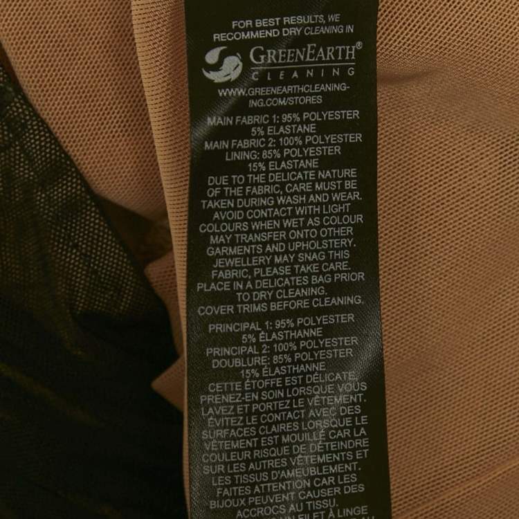 Pre Owned فستان سيلف - بورتريه ميدي سترابي أسود باور شبكة مقاس متوسط - ميديوم