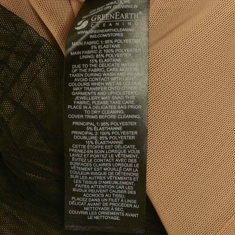 Pre Owned فستان سيلف - بورتريه ميدي سترابي أسود باور شبكة مقاس متوسط - ميديوم