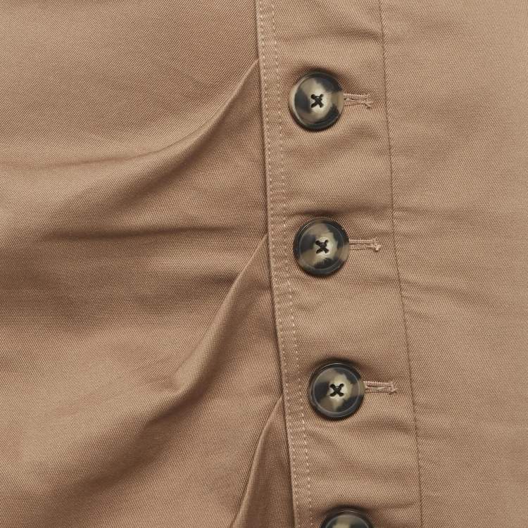 Pre Owned Self-Portrait Brown Denim Belted Midi Skirt L