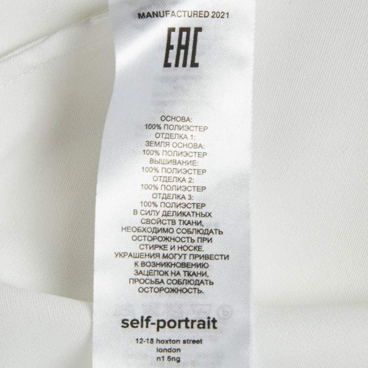 Pre Owned Self-Portrait White Twill Frill Yoke Shirt M