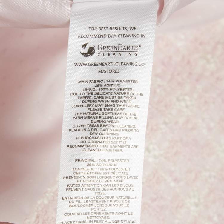 Pre Owned Self-Portrait Pink Boucle Checked Mini Dress M