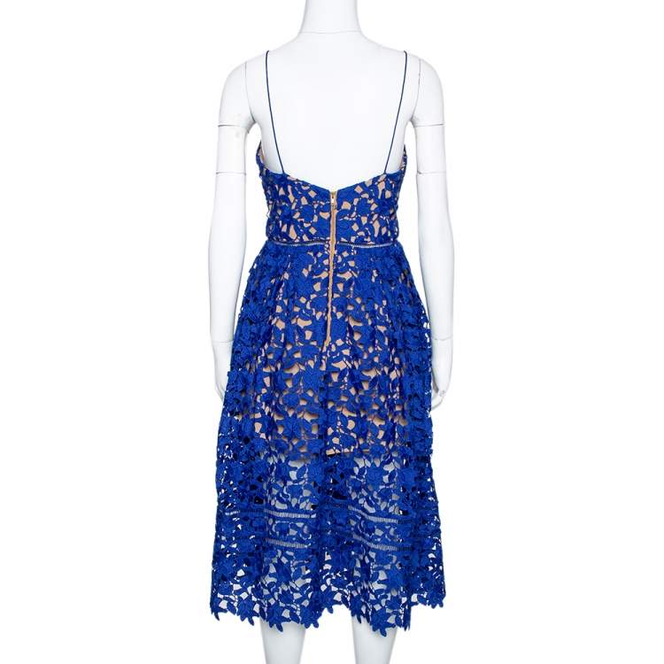 cobalt blue floral dress