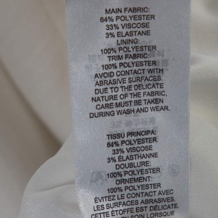 Pre Owned Self-Portrait White Viscose Blend Ruffled Asymmetric Dress M