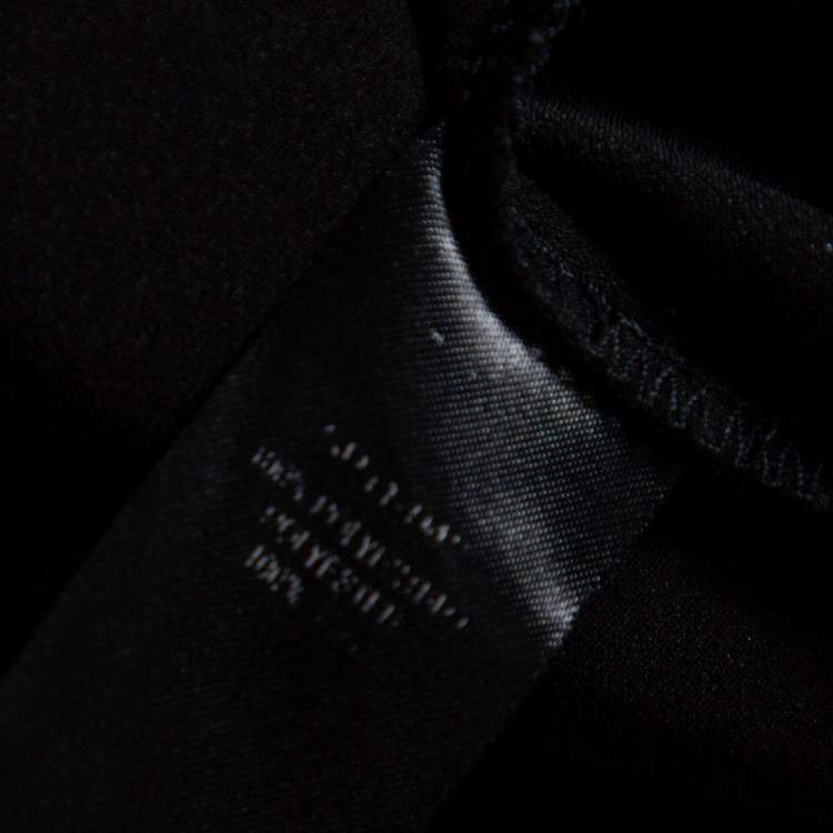 مملوكة مسبقًا Self Portrait Black Chiffon Pleated Collared Ebony Maxi Dress M