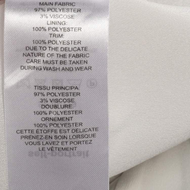 Pre Owned Self Portrait White Striped Crepe Ruffled belted Midi Dress S