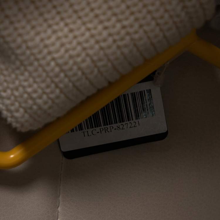 Pre Owned Self-Portrait Cream Wool Knit Ruffle Detailed Off-Shoulder Sweater S