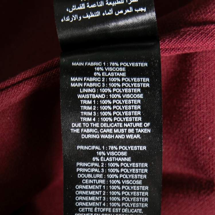 مملوكة مسبقًا Self-Portrait Burgundy Bellis Lace Trim Maxi Dress M