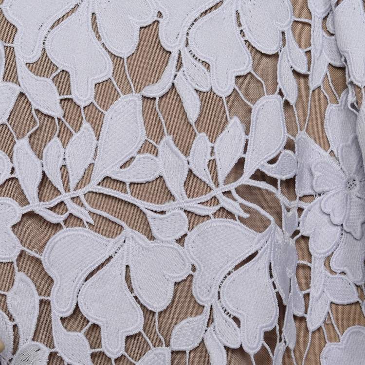 مملوكة مسبقًا Self-Portrait Pale Lilac Guipure Lace Sleeveless Midi Dress M