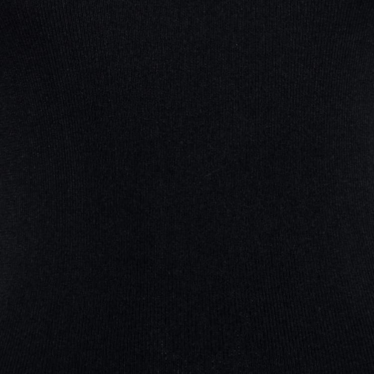 مملوكة مسبقًا Self-Portrait Black Knit Wrapped Off Shoulder Bodycon Dress S