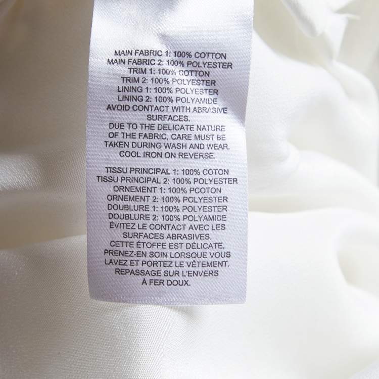 Pre Owned Self-Portrait White Eyelet Lace Raglan Sleeve Midi Dress M