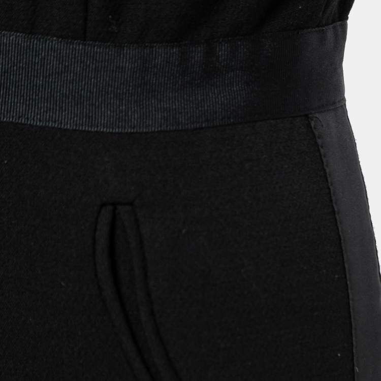 Pre Owned Self-Portrait Black Knit & Lace Trim Jumpsuit S