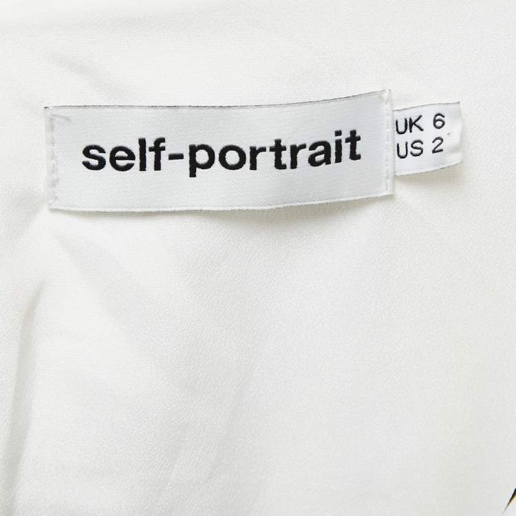 Pre Owned Self-Portrait Monochrome Cross Front Neck Jumpsuit S