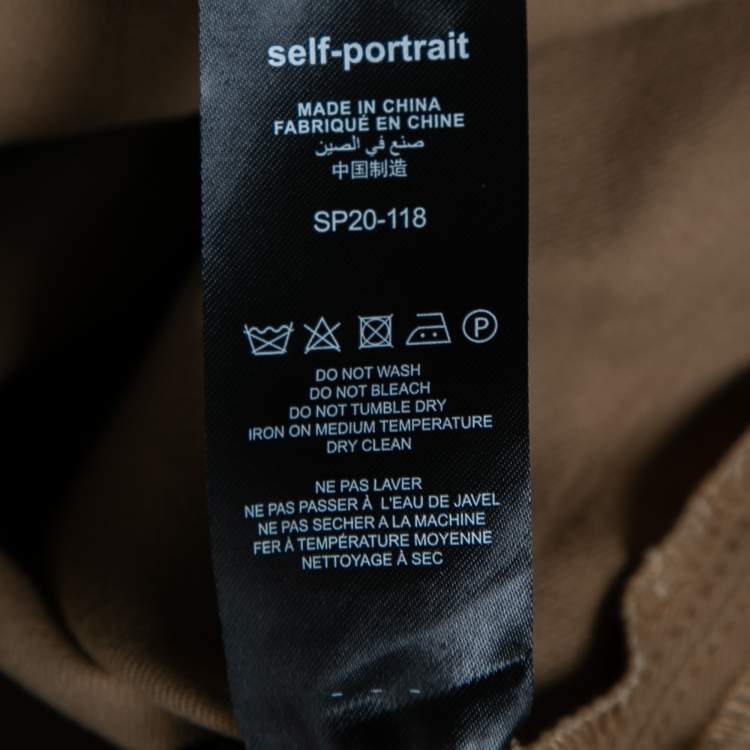 Pre Owned Self-Portrait Brown Cotton Asymmetric Ruffled Skirt M