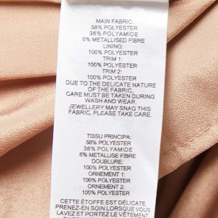 Pre Owned Self-Portrait Beige Sequin Embroidered Tulle Tiered Midi Dress M