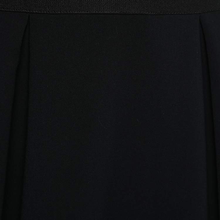 Pre Owned Self-Portrait Black Guipure Lace & Crepe Long Sleeve Midi Dress M
