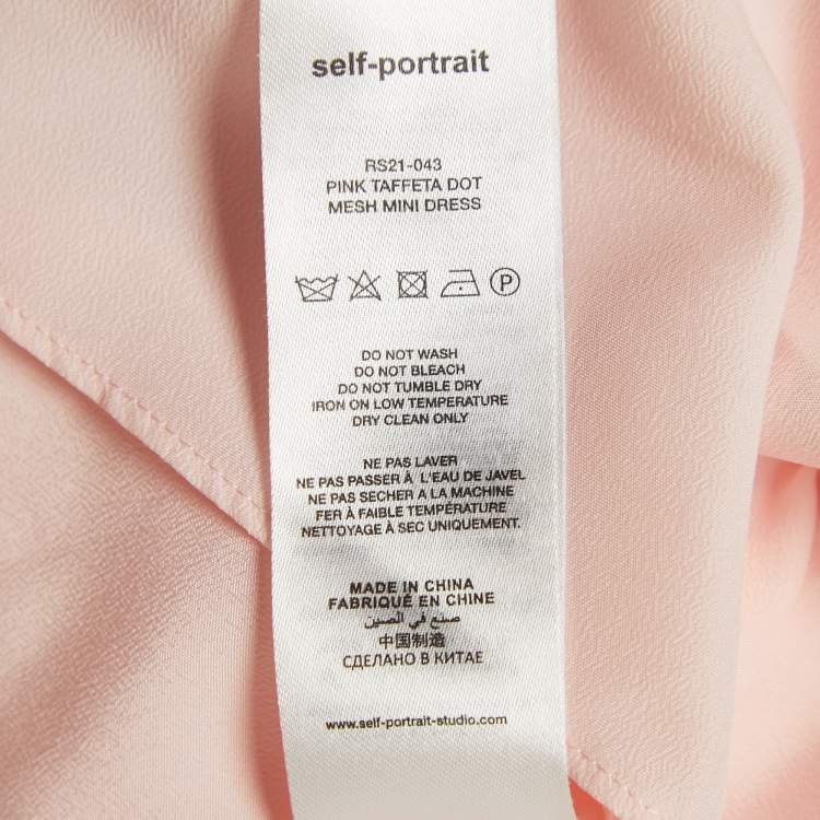 Pre Owned Self-Portrait Light pink Tulle Sleeve Mini Dress S