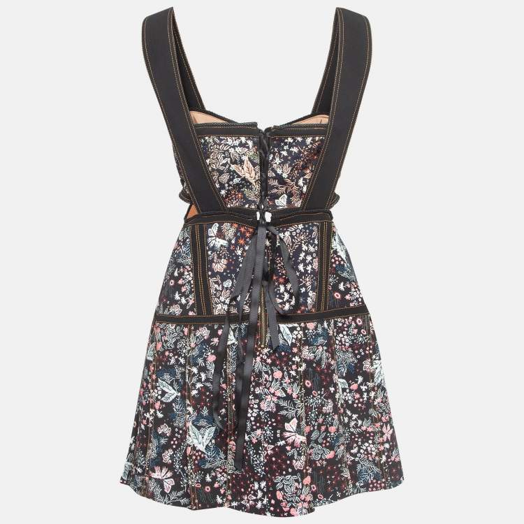 Self-Portrait Multicolor Floral Jacquard Cutout Detail Mini