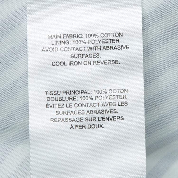 Pre Owned Self-Portrait Blue & White Cotton Stripe Shirting Tie Detail Top M