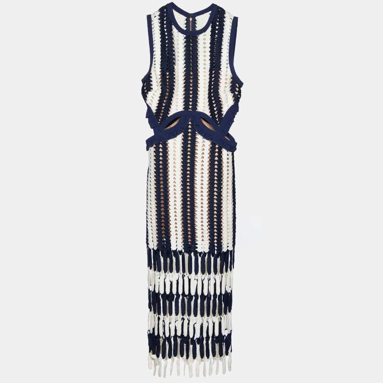 Portrait Striped factory Crochet Midi