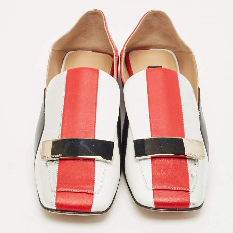 Pre Owned Sergio Rossi Multicolor Leather SR1 Loafers Size 36.5