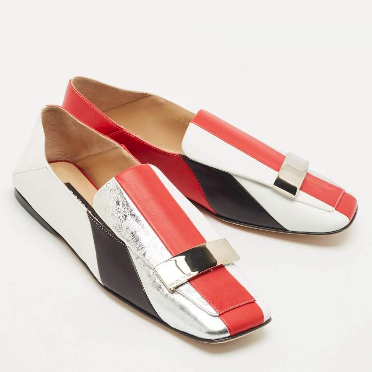 Pre Owned Sergio Rossi Multicolor Leather SR1 Loafers Size 36.5