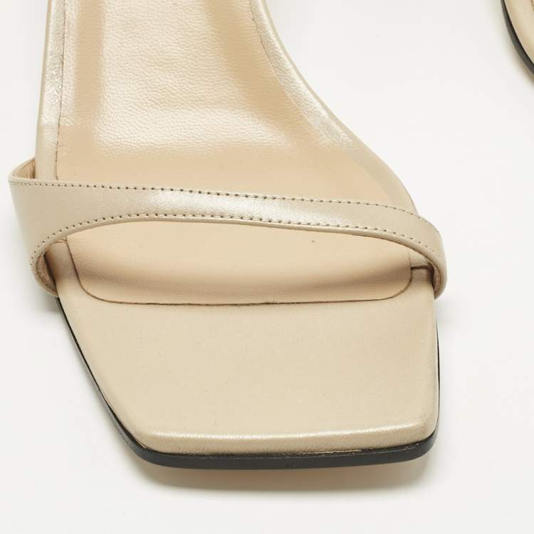 Pre Owned Sergio Rossi Beige Leather Grazie Ankle Strap Sandals Size 40