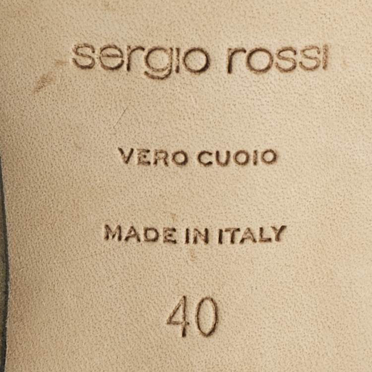 Pre Owned Sergio Rossi Beige Leather Grazie Ankle Strap Sandals Size 40