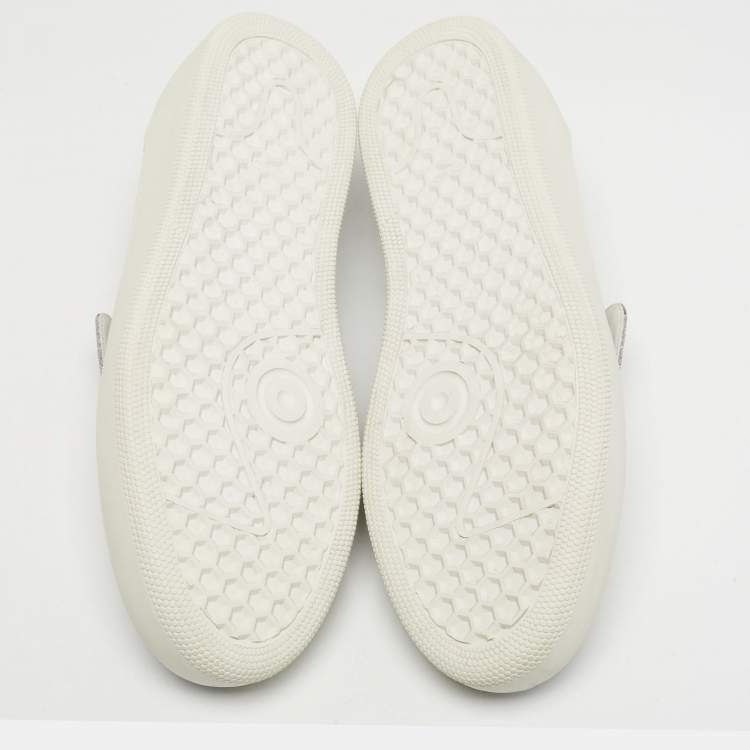 Pre Owned Sergio Rossi Silver Glitter and Leather Blair Sneakers Size 41