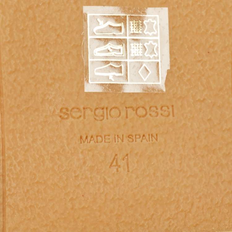 Pre Owned Sergio Rossi Beige/Black Raffia and Leather Kauai Espadrille Sandals Size 41