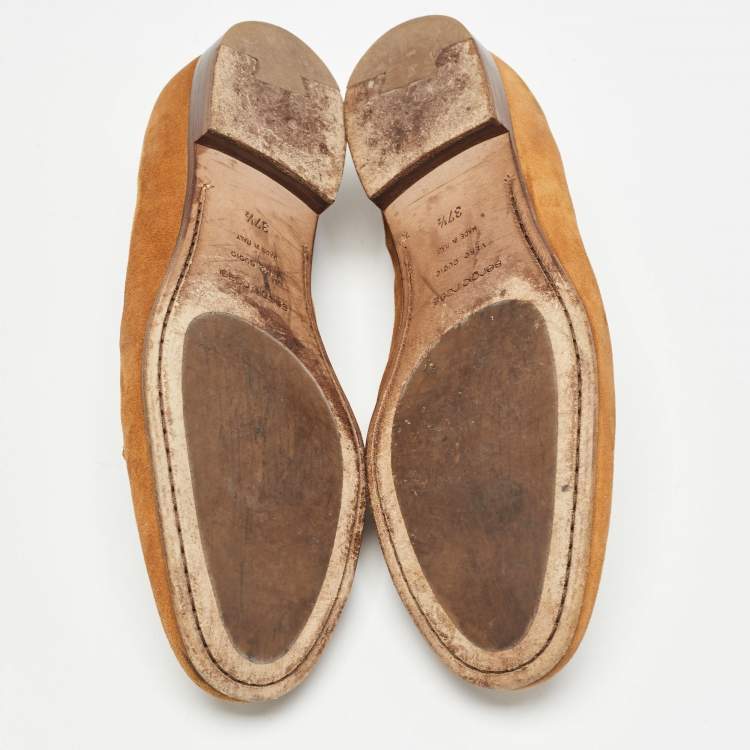 Pre Owned Sergio Rossi Brown Suede Loafers Size 37.5