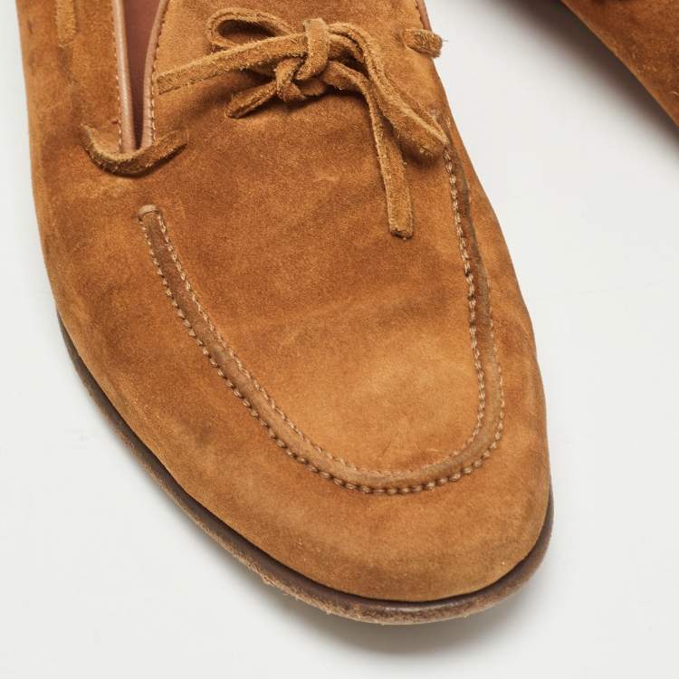 Pre Owned Sergio Rossi Brown Suede Loafers Size 37.5