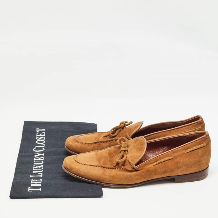 Pre Owned Sergio Rossi Brown Suede Loafers Size 37.5