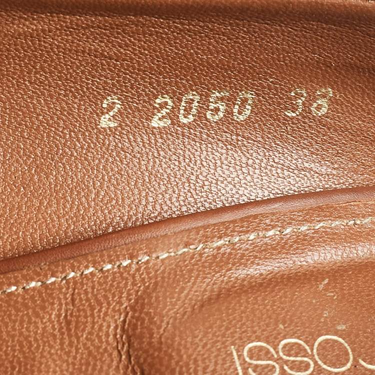 Pre Owned Sergio Rossi Brown Leather Wedge Pumps Size 38