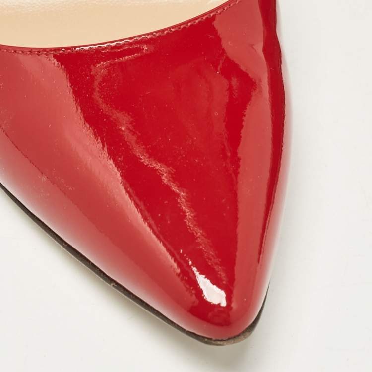 Pre Owned Sergio Rossi Red Patent Leather Secret Pumps Size 37.5