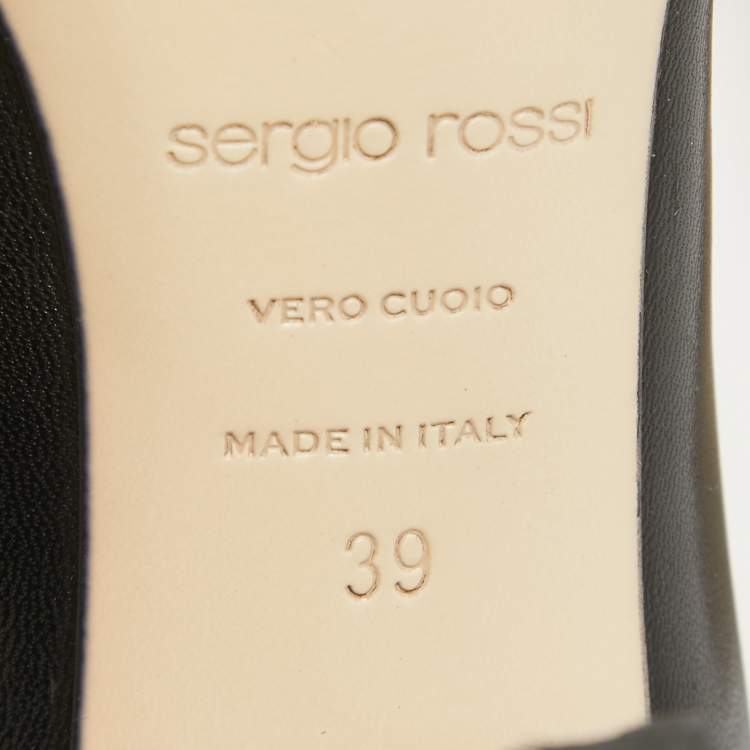 Pre Owned Sergio Rossi Black Leather Pointed Toe Pumps Size 39