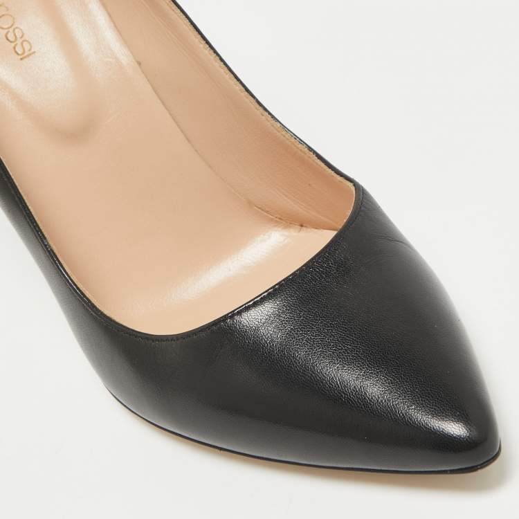 Pre Owned Sergio Rossi Black Leather Pointed Toe Pumps Size 39