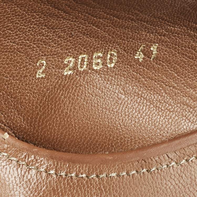 Pre Owned Sergio Rossi Brown Leather Espadrille Wedge Slingback Sandals Size 41