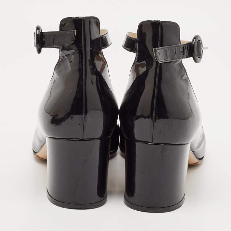 Pre Owned  Gianvito Rossi Black Patent Leather Mary Jane Pumps Size 41