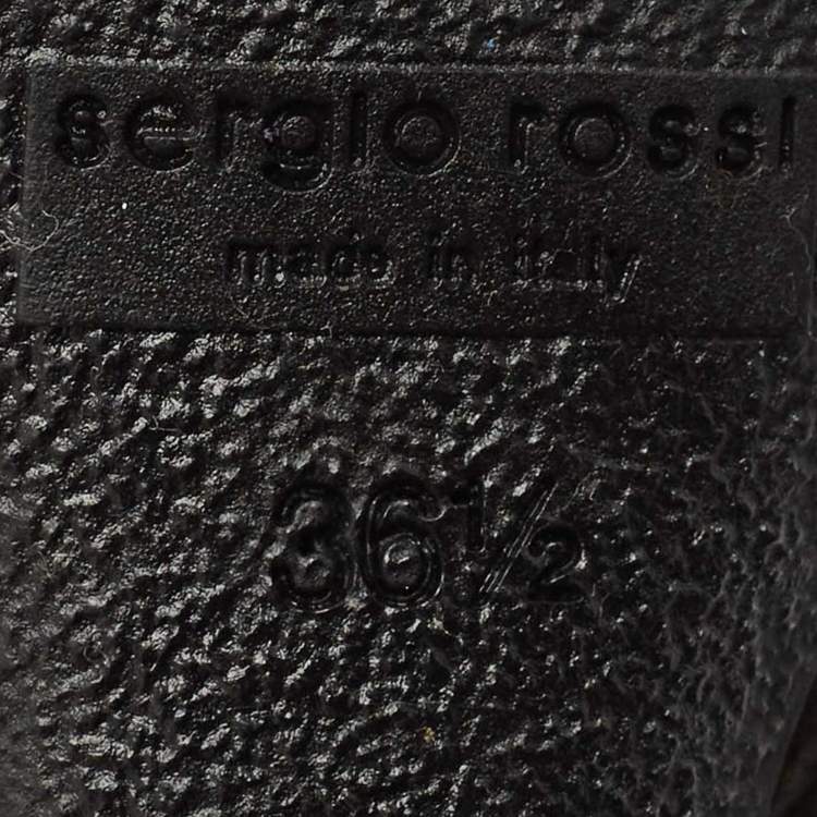 Pre Owned Sergio Rossi Grey Patent Leather Ankle Boots Size 36.5