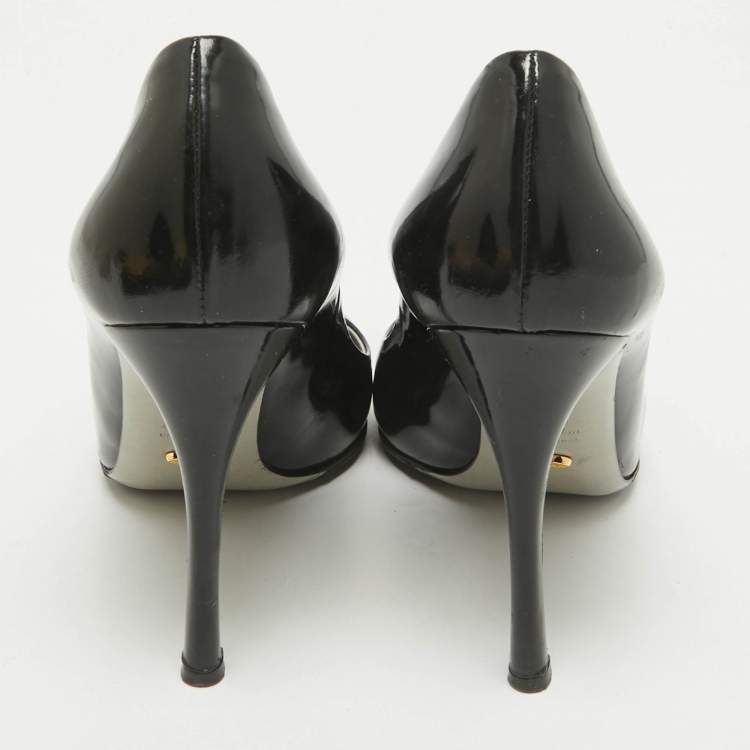 Pre Owned Sergio Rossi Black Patent Leather Round Toe Pumps Size 40