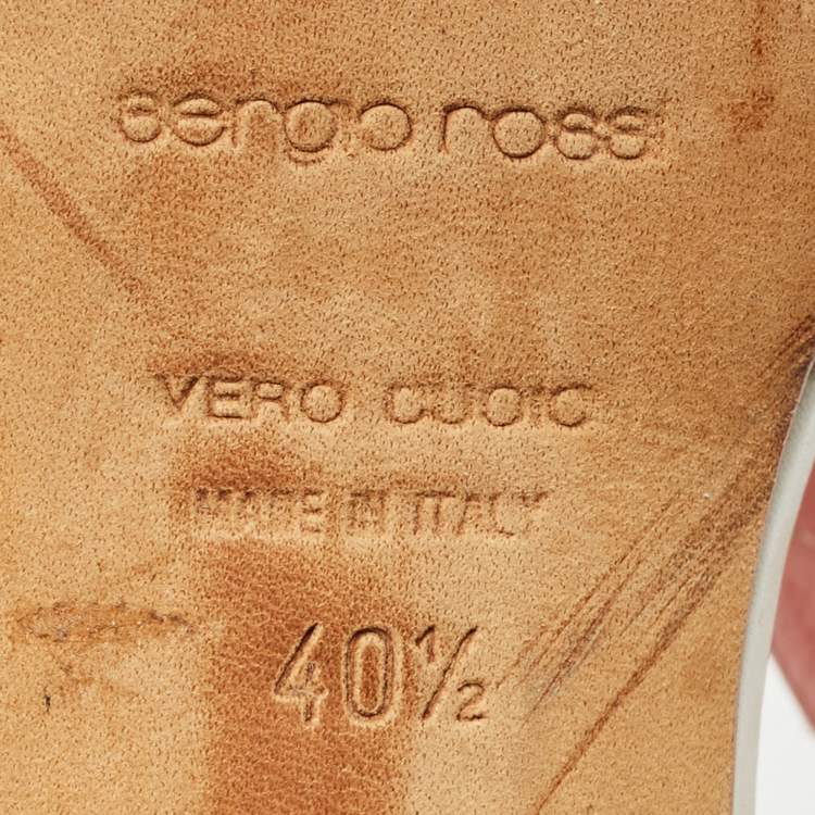 Pre Owned Sergio Rossi White Leather Slingback Sandals Size 40.5